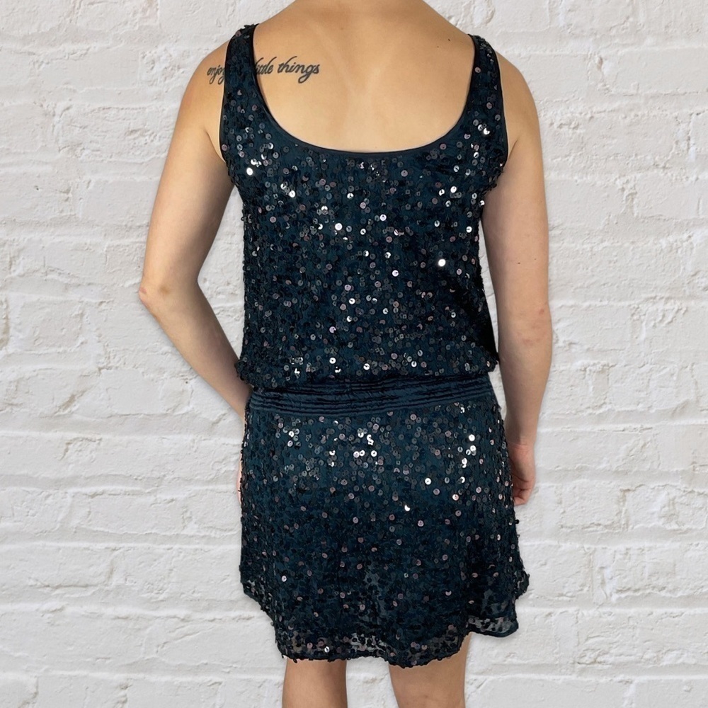 Flannel “All that glitters” navy sequin silky dress. Brand New with tags! - Picture 3 of 10